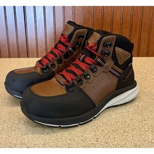 Keen Red Hook Mid Utility Work Boots Men 7.5  Waterproof Safety Toe Slip Resist